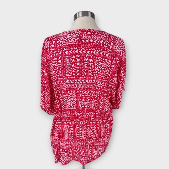 Victoria's Secret One Size Red White Hearts Light Rayon Robe - Picture 3 of 6